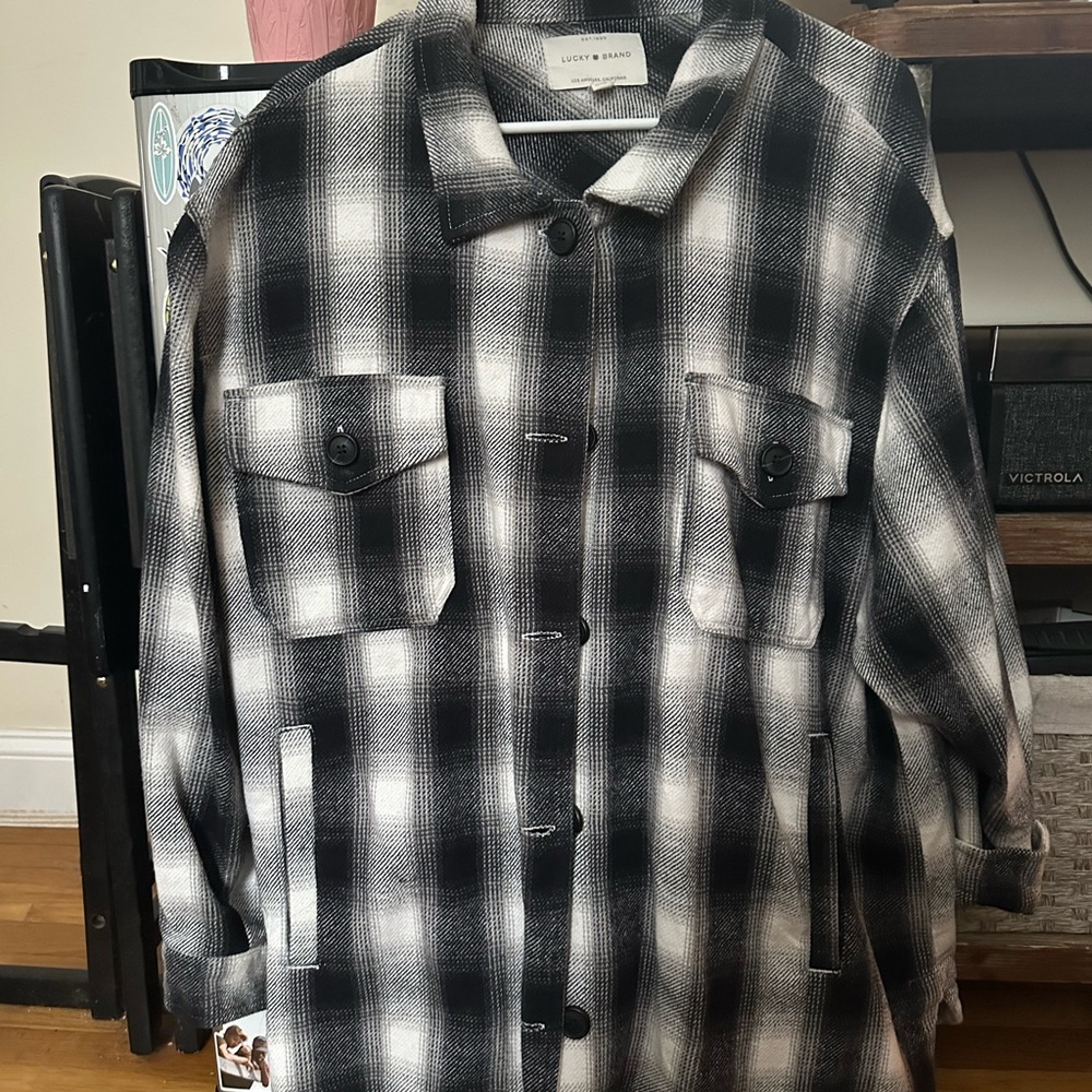 Lucky Brand Monochrome Plaid Jacket